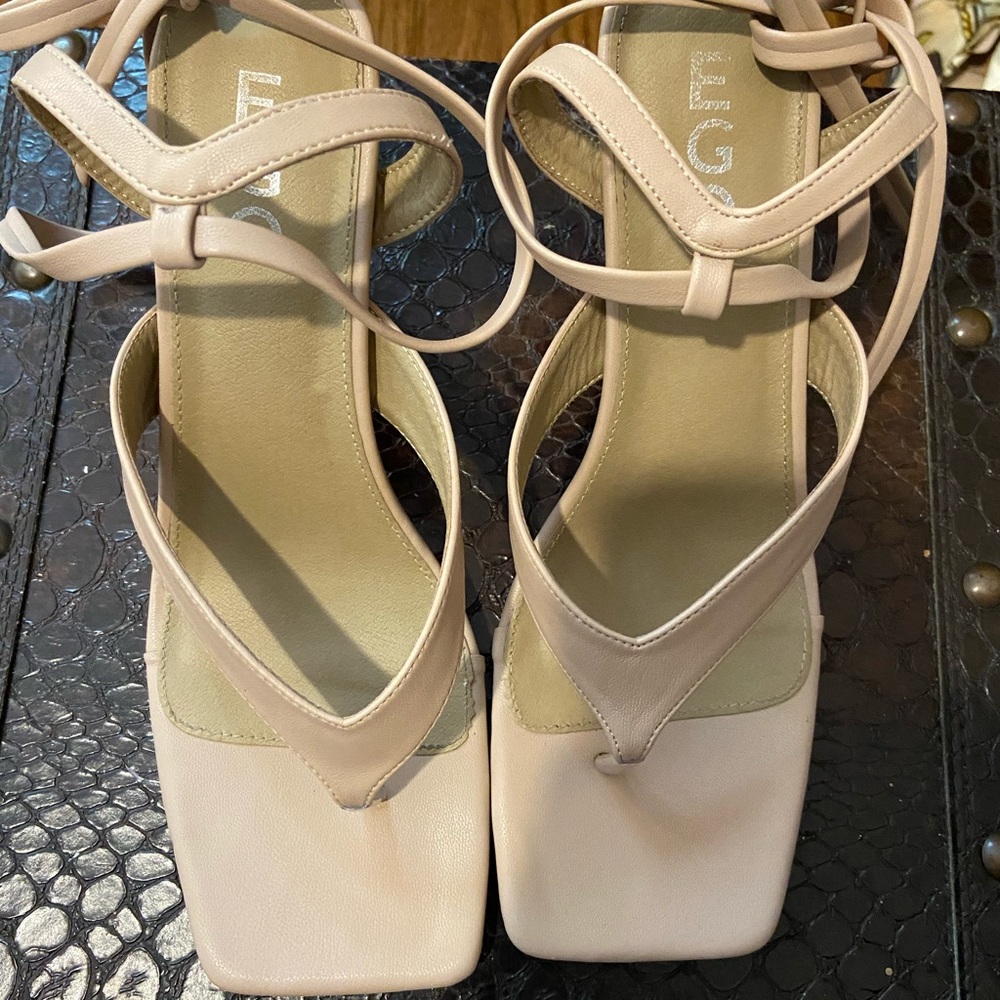 Ego brand nude lace-up heel. Size 8 in US